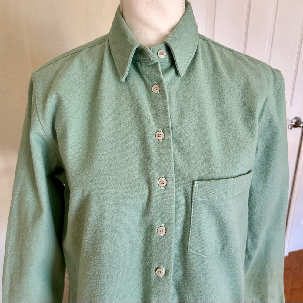 Pomp Proper Fit Green Twill Flannel in Women’s Small - Picture 3 of 9
